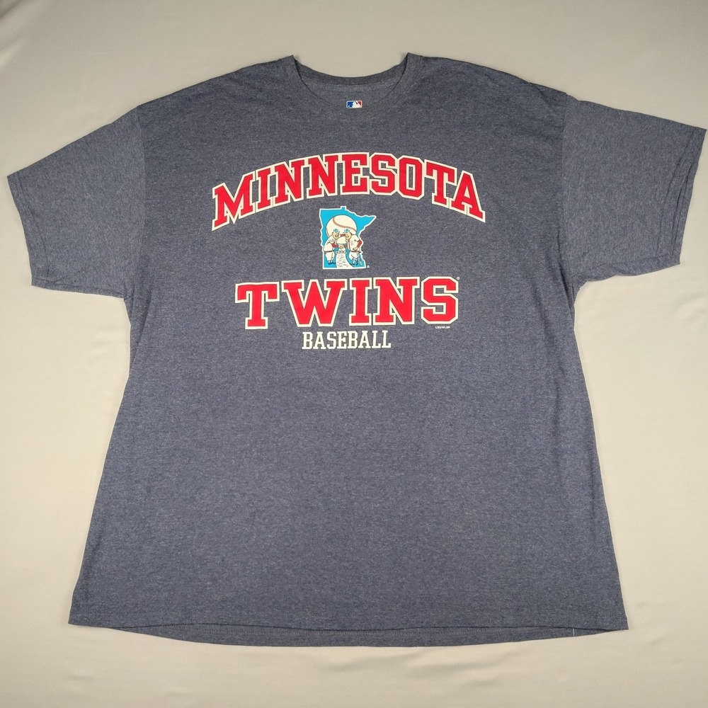 Minnesota Twins Minnie Paul T Shirt Mens XXL MLB Baseball Heather Blue Gray
